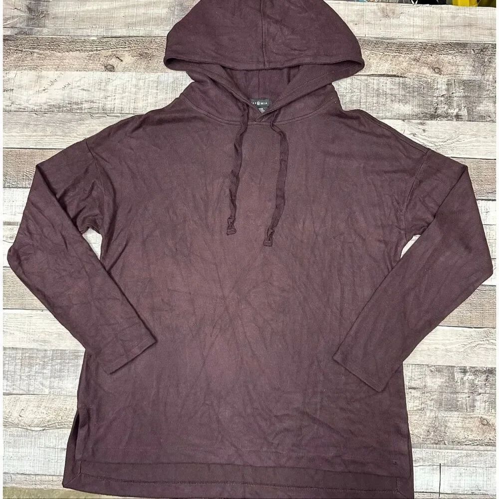 NWT Max & Mia Heather Wine Stretchy Soft Pullover Hoodie Lightweight Activewear